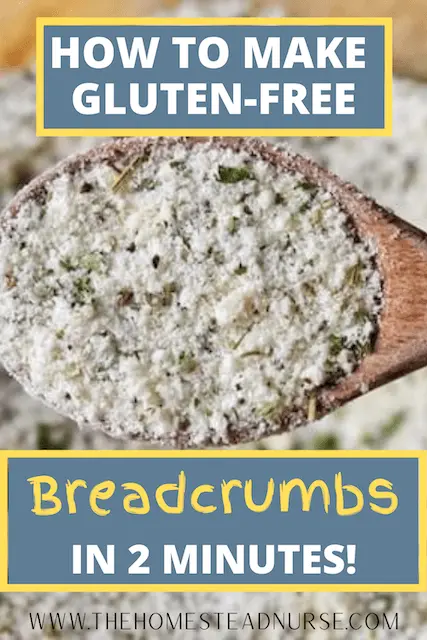 a spoon full of gluten free breadcrumbs 