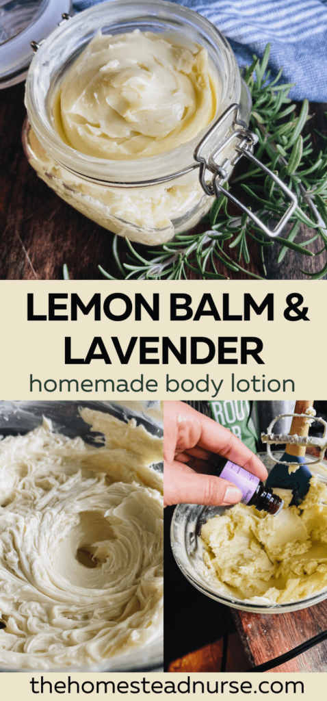 lemon balm and lavender homemade lotion