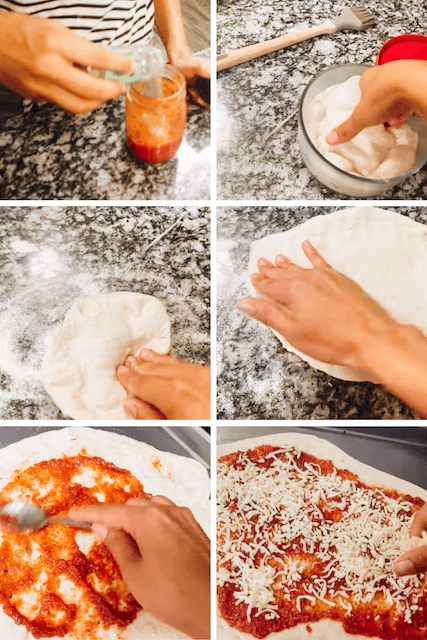 making a pizza