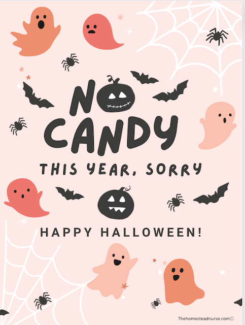 No candy this year sign